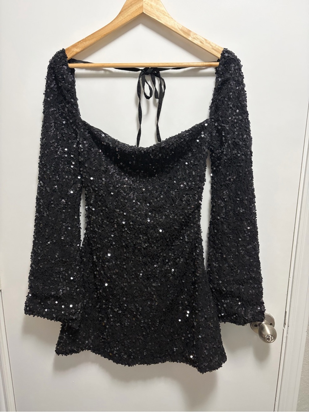 Beginning Boutique Sequin Black Mini Dress Women’s Size 2